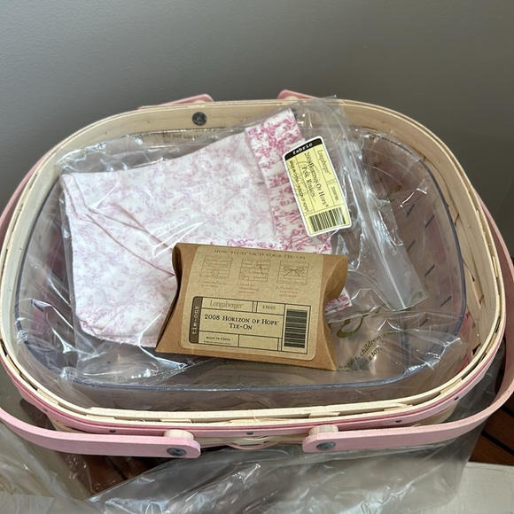 Longaberger Horizons of Hope breast cancer awareness basket set on original wrap - Picture 11 of 13